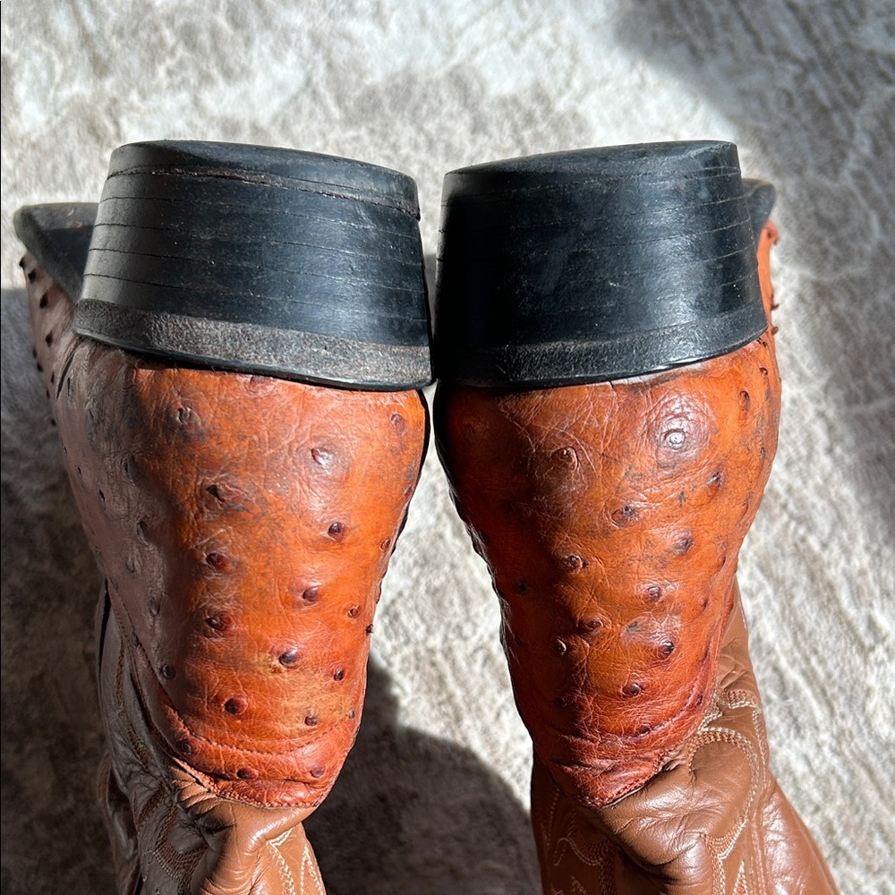 Genuine Ostrich Full Quill Leather Western Boots - Picture 5 of 14